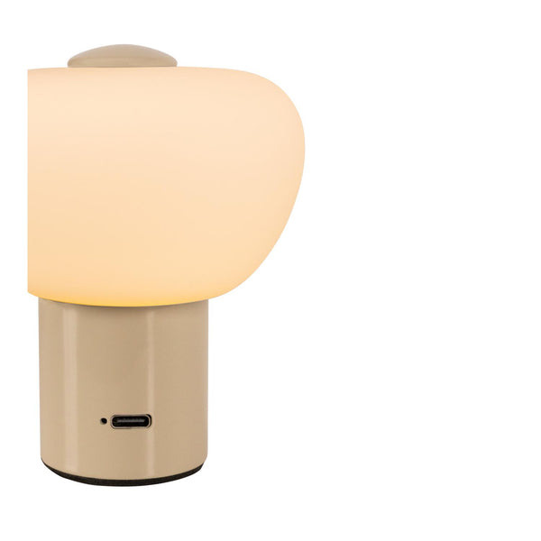 Lucide GUSTAV oplaadbare LED-tafellamp met dimfunctie, Ø 8 cm, 0,8 W, crème