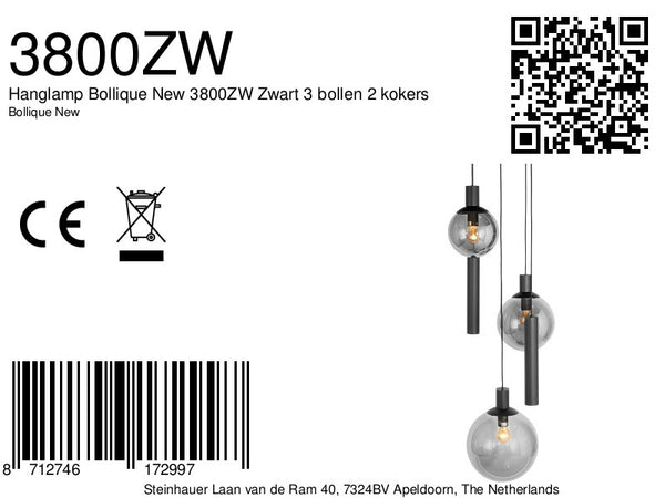 Hanglamp Bollique 3800ZW Zwart
