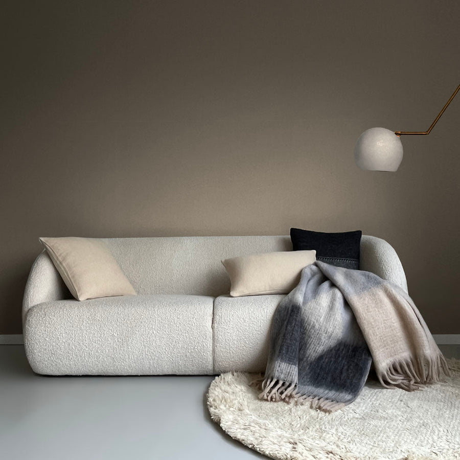 Malagoon sierkussen beige omkeerbaar - 50x50cm gerecyclede wol