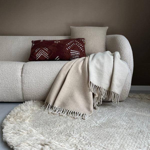 Malagoon sierkussen beige omkeerbaar - 50x50cm gerecyclede wol