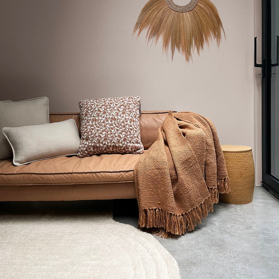 Malagoon plaid fudge - geel - 125x150cm 100% gerecycled