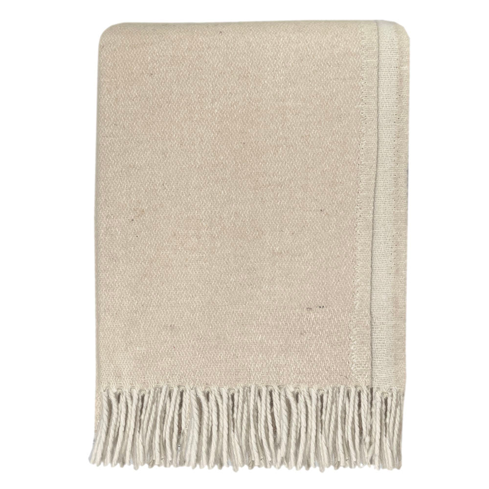 Malagoon plaid beige omkeerbaar - 130x170cm gerecyclede wol