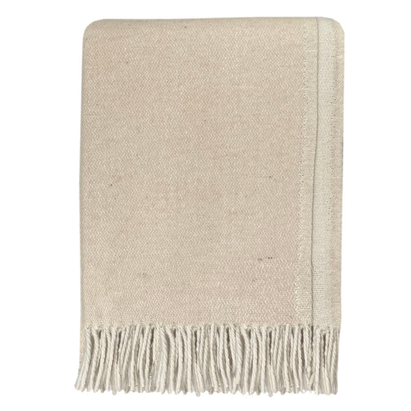 Malagoon plaid beige omkeerbaar - 130x170cm gerecyclede wol