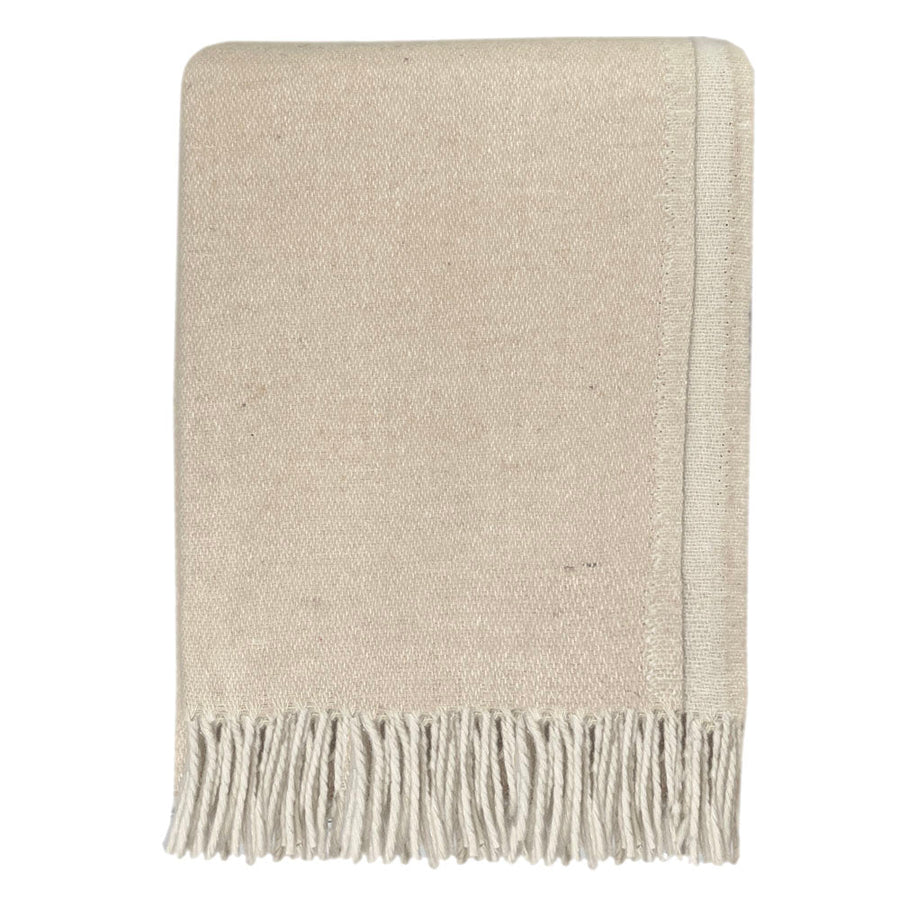 Malagoon plaid beige omkeerbaar - 130x170cm gerecyclede wol