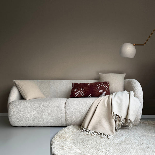 Malagoon plaid beige omkeerbaar - 130x170cm gerecyclede wol