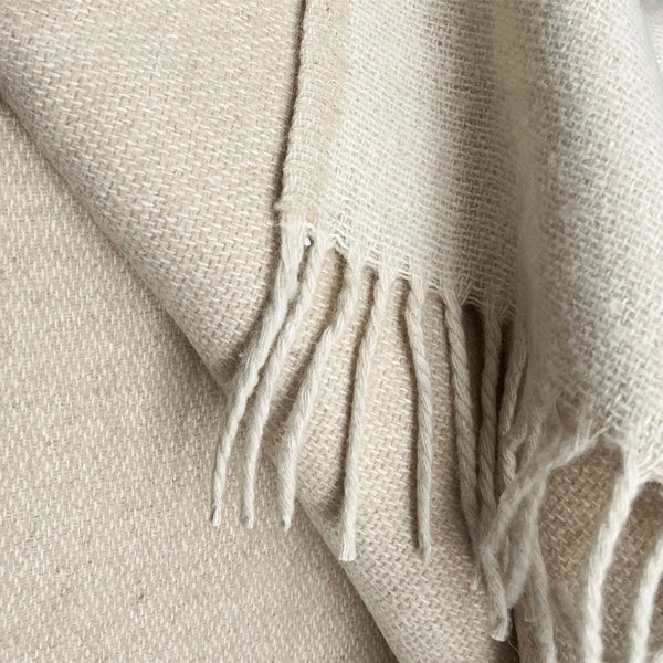 Malagoon plaid beige omkeerbaar - 130x170cm gerecyclede wol