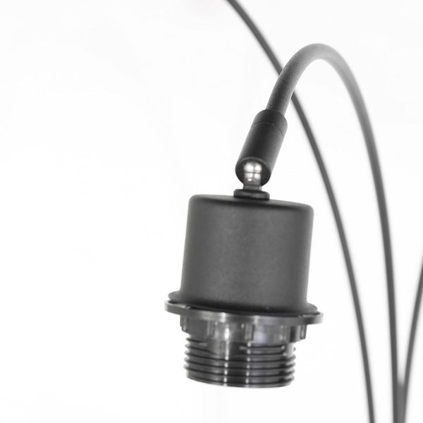 3 Lichts vloerlamp Sparkled Light 3829ZW met naturel / zwart bamboe kappen