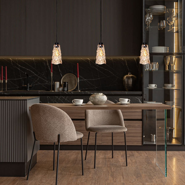 Hanglamp Vidrio 3831ZW amber geel glas