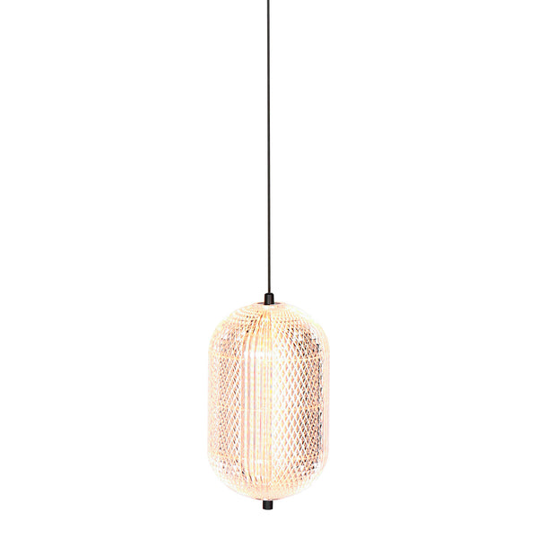 Hanglamp geripu 3840zw ø15cm geribbeld kunststof met led module