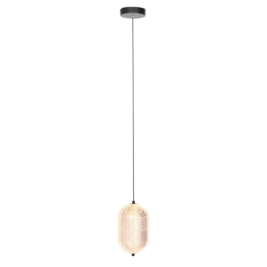 Hanglamp geripu 3840zw ø15cm geribbeld kunststof met led module