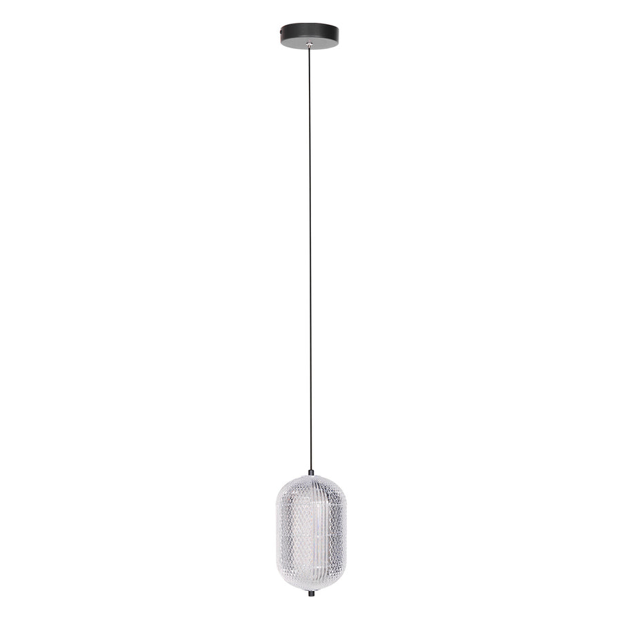 Hanglamp geripu 3840zw ø15cm geribbeld kunststof met led module