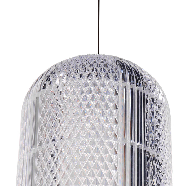 Hanglamp geripu 3840zw ø15cm geribbeld kunststof met led module