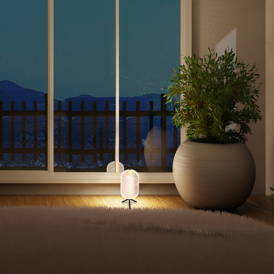 Tafellamp geripu 3841zw ø15cm geribbeld kunststof met led module