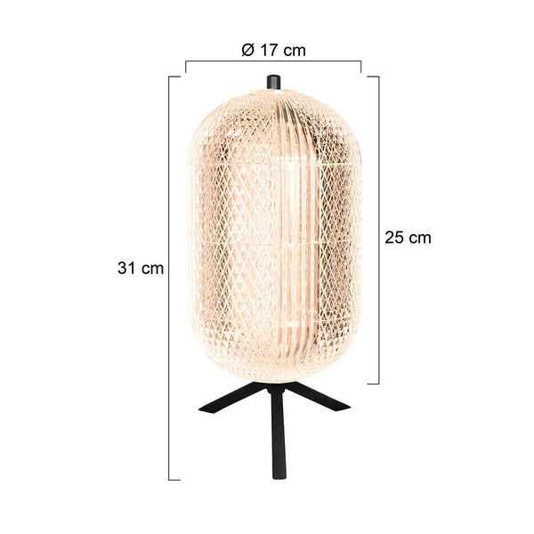 Tafellamp geripu 3841zw ø15cm geribbeld kunststof met led module