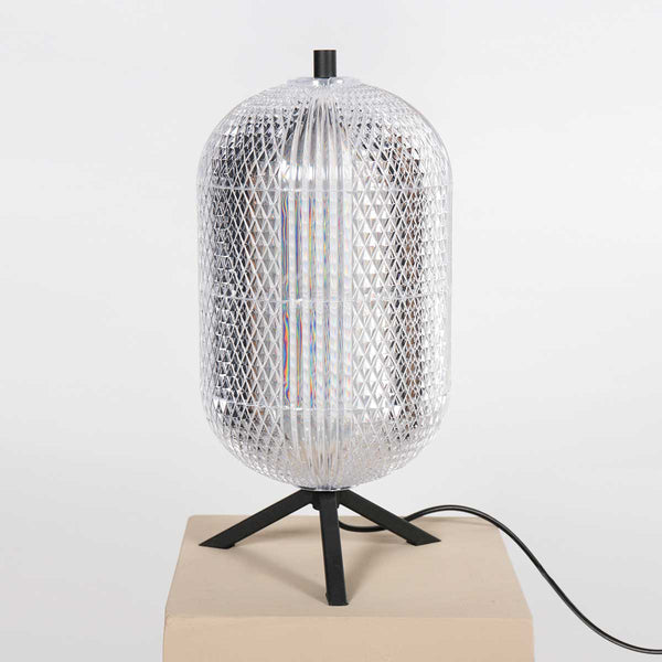 Tafellamp geripu 3841zw ø15cm geribbeld kunststof met led module