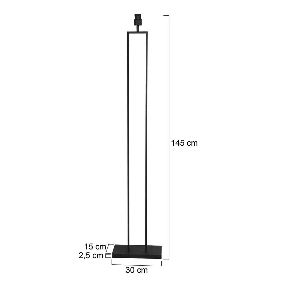 Zwarte staandelamp Stang 3842ZW met E27 fitting zonder kap