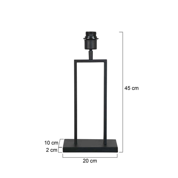 Zwarte tafellamp Stang 3843ZW met E27 fitting zonder kap