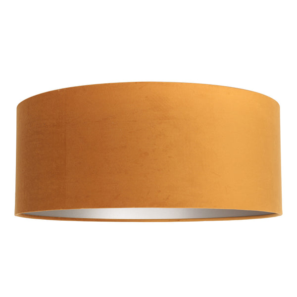 Zwarte vloerlamp stang 3848zw met goud velours kap ø50