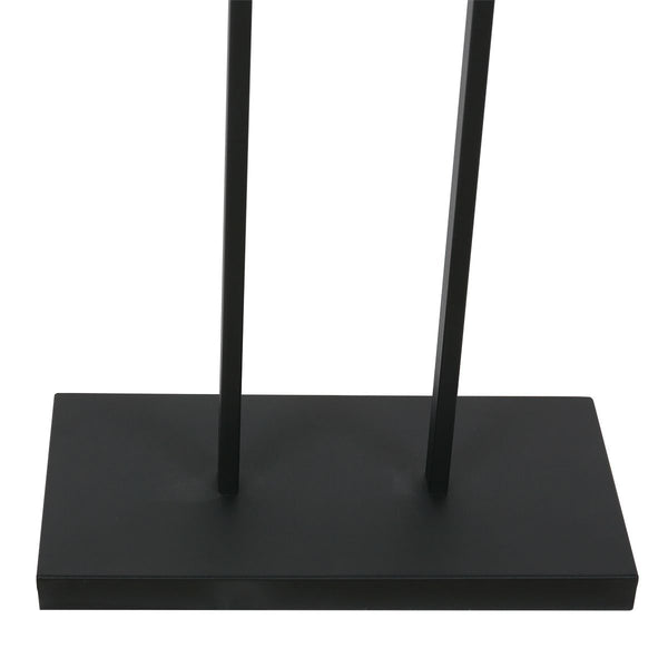 Zwarte staande lamp Stang 3854ZW met E27 fitting en blauw velours kap