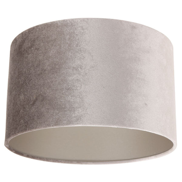 Zwarte tafellamp Stang 3858ZW met E27 fitting en grijs velours stoffen kap