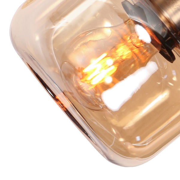 Wandlamp Glaslic 3864BR Brons met amber glas