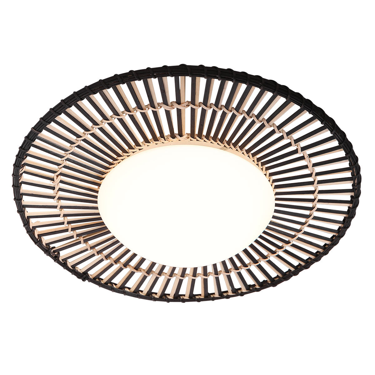 Zwart / bamboe plafondlamp Aura Ø50 cm 3866ZW met 4 standen functie