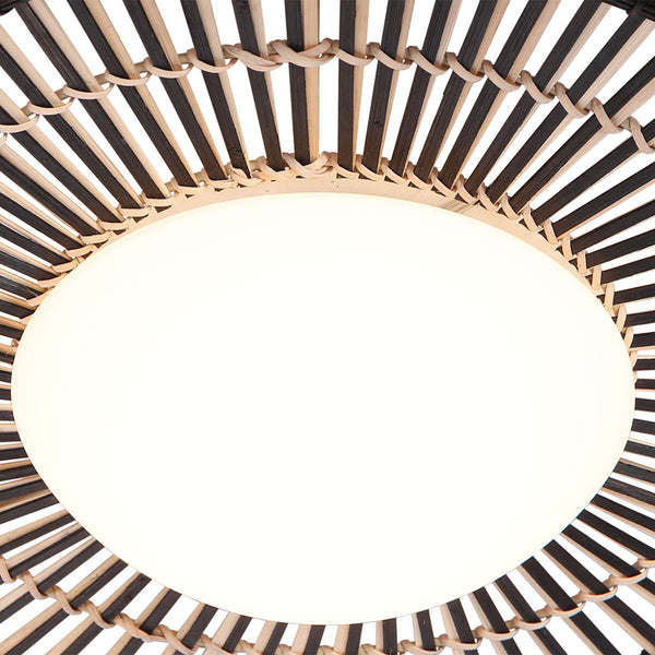 Zwart / bamboe plafondlamp Aura Ø50 cm 3866ZW met 4 standen functie