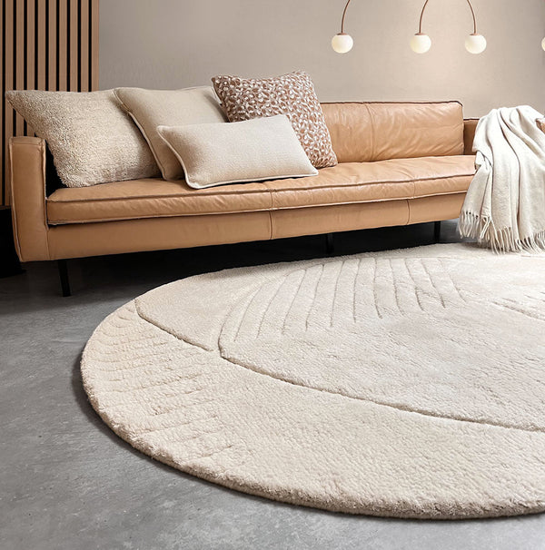 Malagoon vloerkleed oval funky - crèmewit - 157x238cm 100% wol