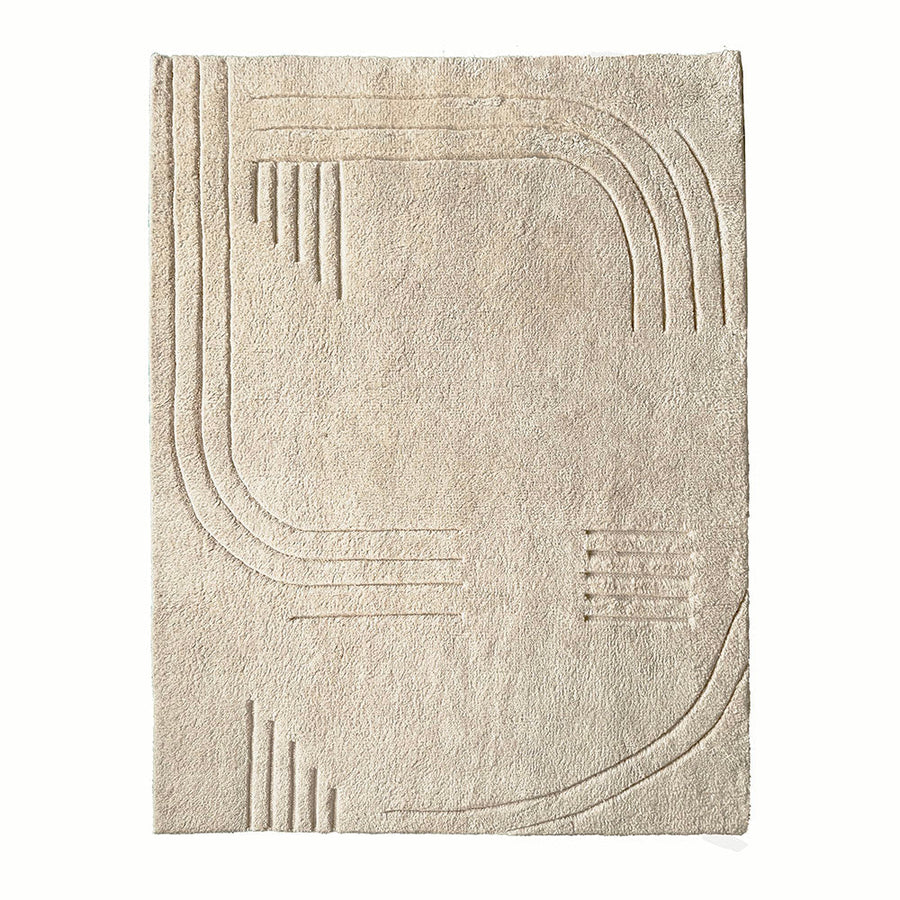 Malagoon vloerkleed deco line - crèmewit - 160x230cm 100% wol