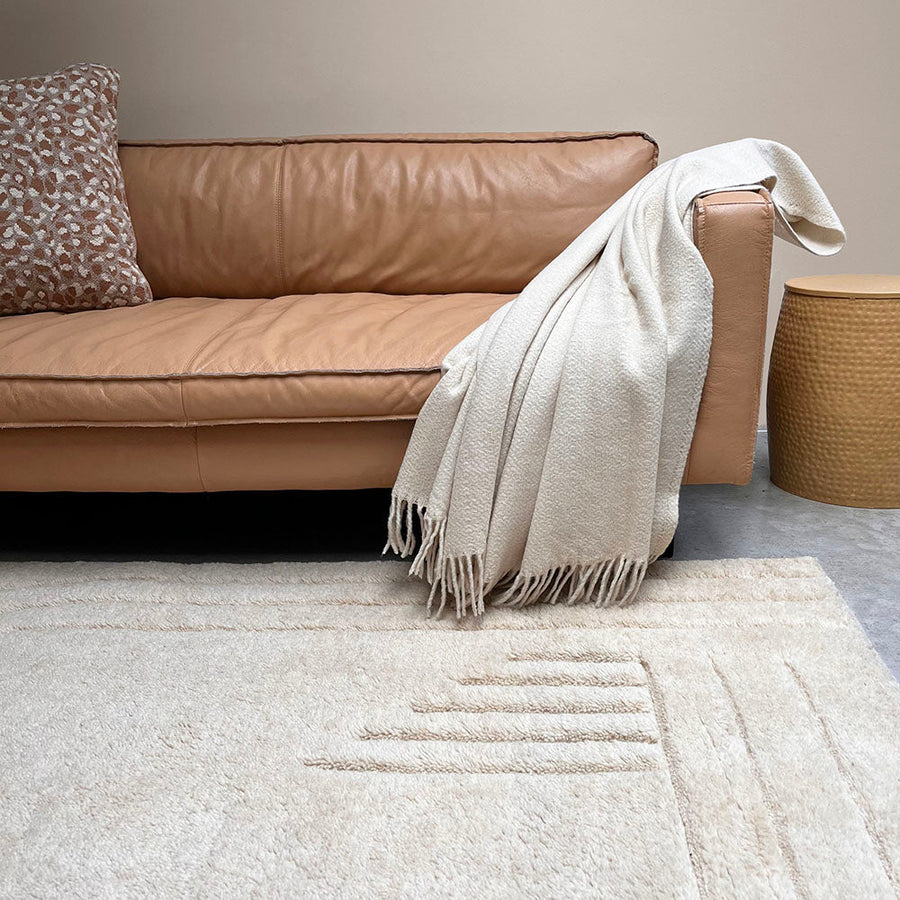 Malagoon vloerkleed deco line - crèmewit - 160x230cm 100% wol