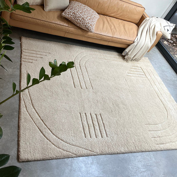 Malagoon vloerkleed deco line - crèmewit - 160x230cm 100% wol