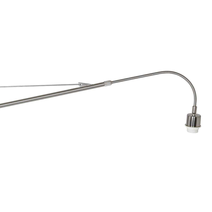 Staalkleurige wandlamp Elegant Classy 3957ST met zwart linnen kap