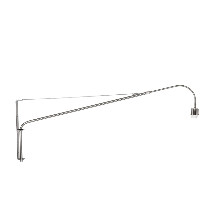 Staalkleurige wandlamp Elegant Classy 3957ST met zwart linnen kap
