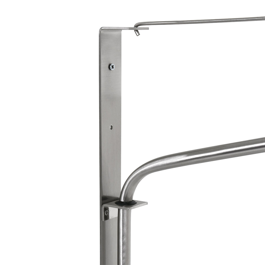 Staalkleurige wandlamp Elegant Classy 3957ST met zwart linnen kap