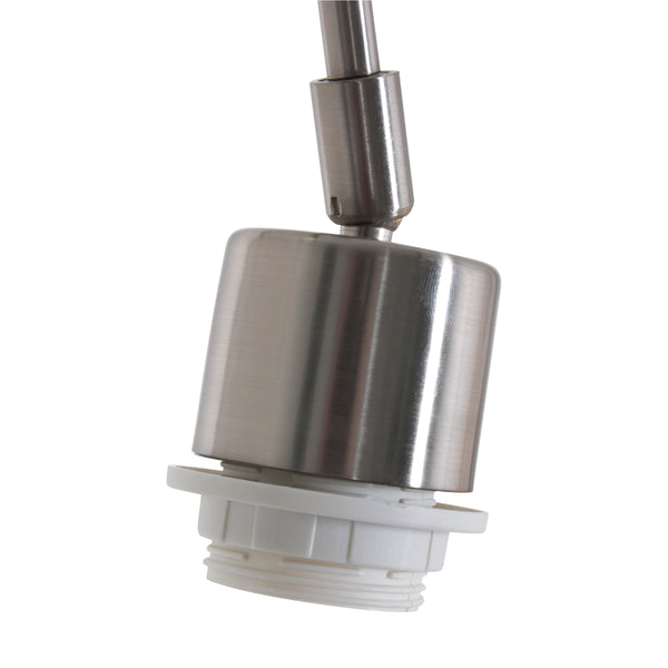 Staalkleurige wandlamp Elegant Classy 3957ST met zwart linnen kap