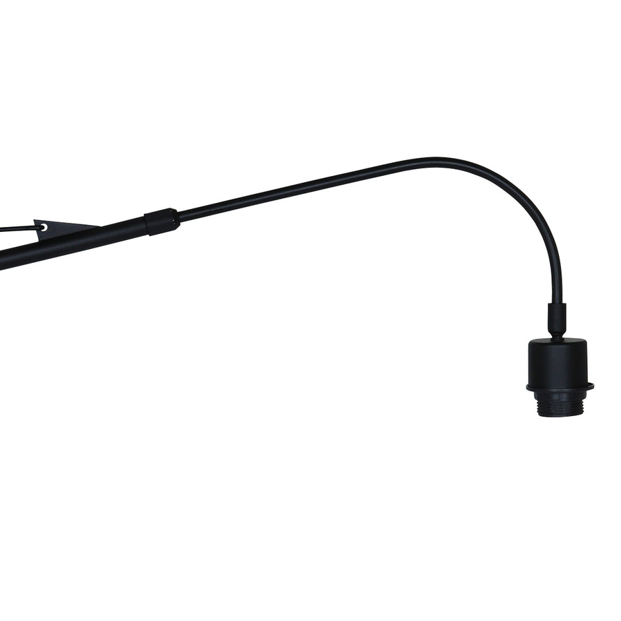 Zwarte wandlamp Elegant Classy 3958ZW met zwart linnen kap