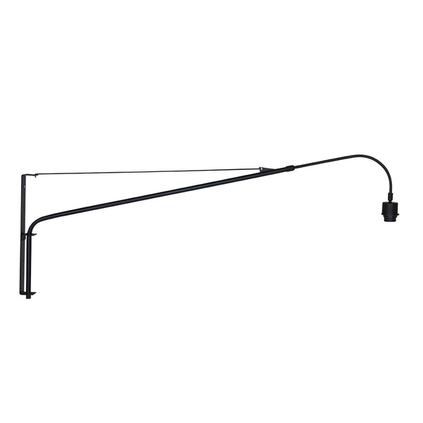 Zwarte wandlamp Elegant Classy 3958ZW met zwart linnen kap