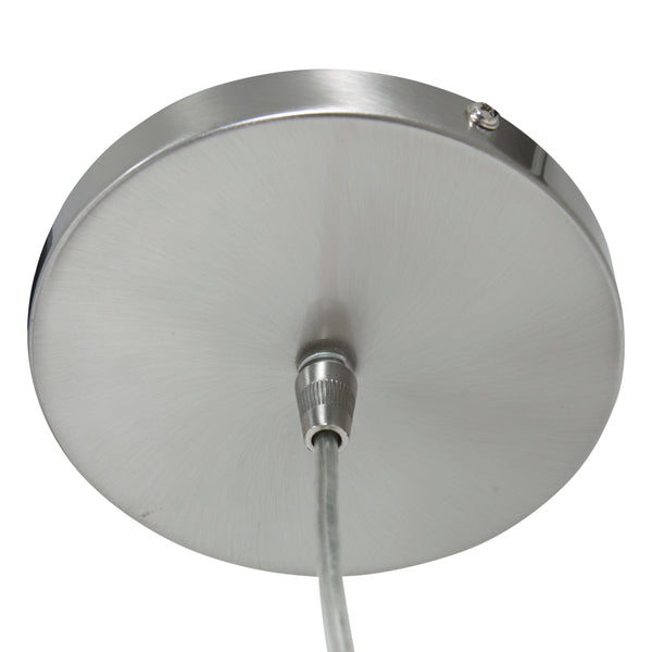 Staalkleurige hanglamp Sparkled Light 3959ST met zwart linnen kap