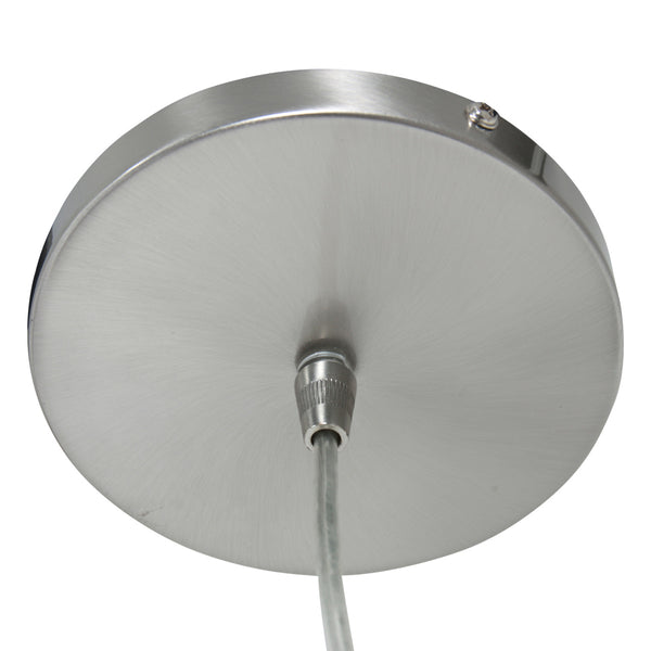 Staalkleurige hanglamp Sparkled Light 3959ST met zwart linnen kap