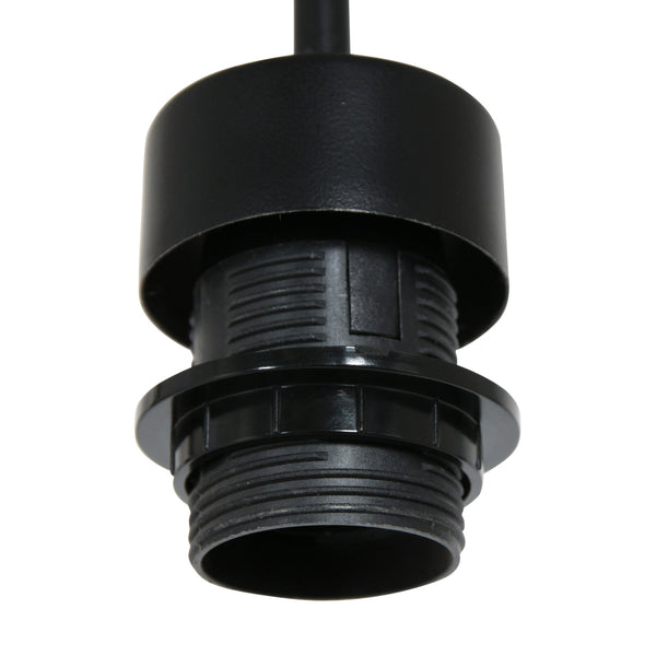 Zwarte hanglamp Sparkled Light 3960ZW met zwart linnen kap
