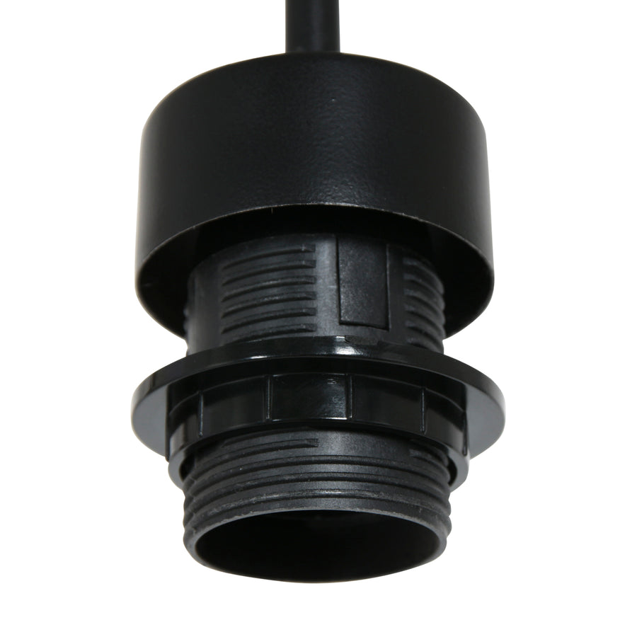 Zwarte hanglamp Sparkled Light 3960ZW met zwart linnen kap