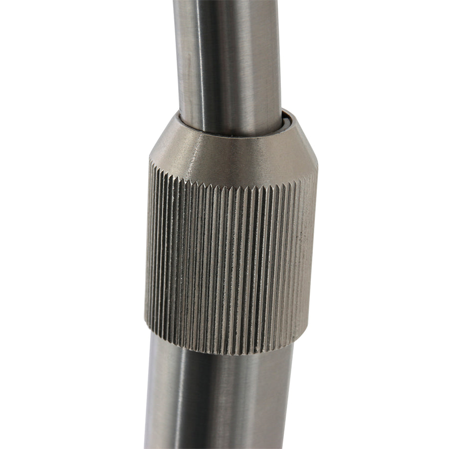 Staalkleurige vloerlamp / booglamp Sparkled Light 3963ST inclusief zwarte kap met goudkleurige binnenkant.