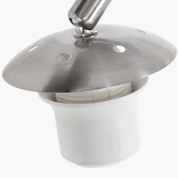 Staalkleurige vloerlamp / booglamp Sparkled Light 3963ST inclusief zwarte kap met goudkleurige binnenkant.