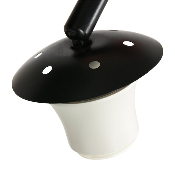 Zwarte vloerlamp / booglamp Sparkled Light 3965ZW inclusief zwarte kap met goudkleurige binnenkant.