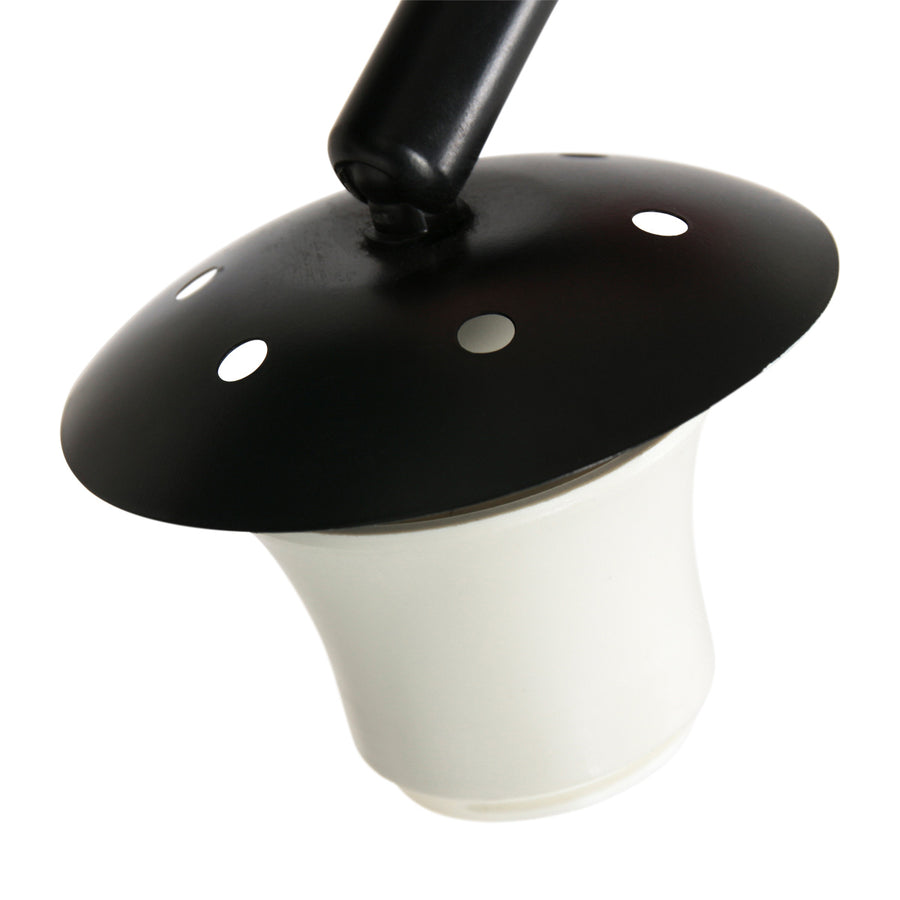 Zwarte vloerlamp / booglamp Sparkled Light 3965ZW inclusief zwarte kap met goudkleurige binnenkant.