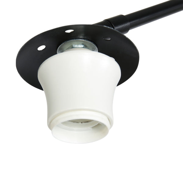 Zwarte vloerlamp / booglamp Sparkled Light 3965ZW inclusief zwarte kap met goudkleurige binnenkant.