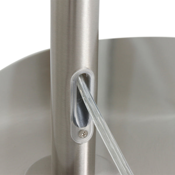 Staalkleurige vloerlamp Prestige Chic 3975ST met zwart linnen kap