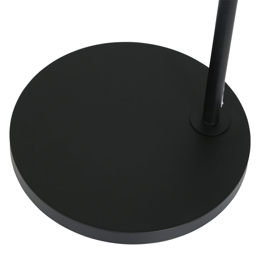 Zwarte vloerlamp / booglamp Prestige Chic 3976ZW met zwart linnen kap