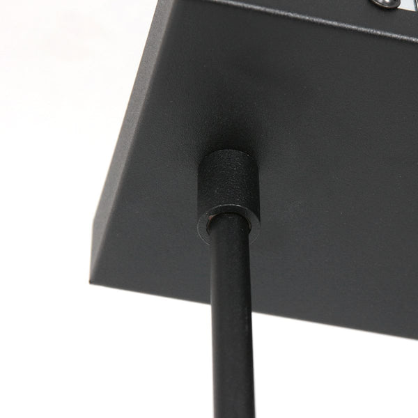 Zwarte 3-lichts hanglamp Stang 3981ZW met zwart linnen kappen met goudkleurige binnenkant
