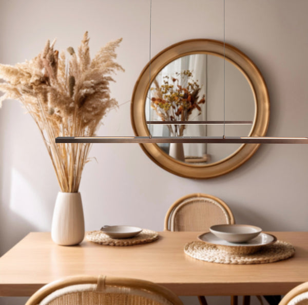 Bande 3994BR hanglamp bronzen design met touchdimmers en lift 114cm breed